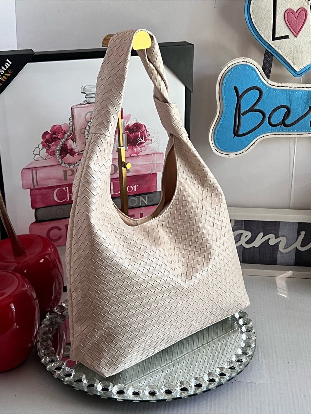 Neutral Woven Hobo crean  Shoulder Bag  NWOT